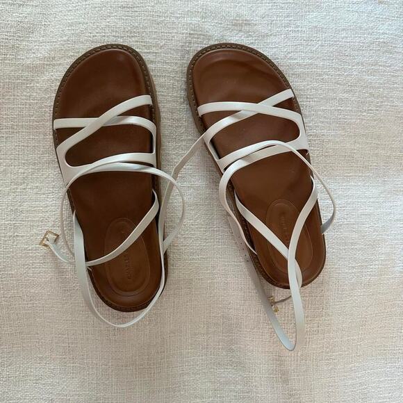 Charles & Keith White Crossover Ankle Strap Sandals - Picture 2 of 5